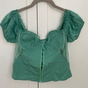 Sky to Moon Green Corset Top